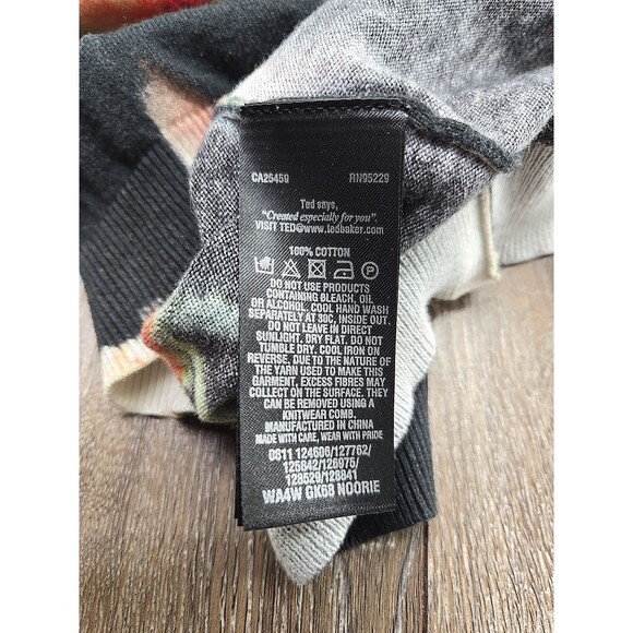 TED BAKER London Women's US 4 Crew Neck Pullover Sweater Floral Cotton - Picture 6 of 9